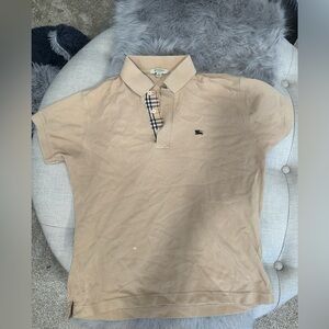 Burberry Beige Polo with Check Trim
